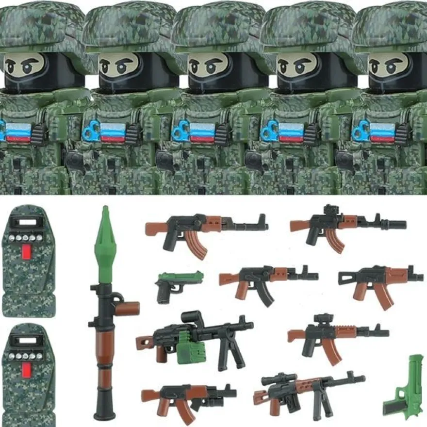 Stadtkommando Special-Forces Figuren SWAT Armee Soldat Schild Waffen Klemmbausteine