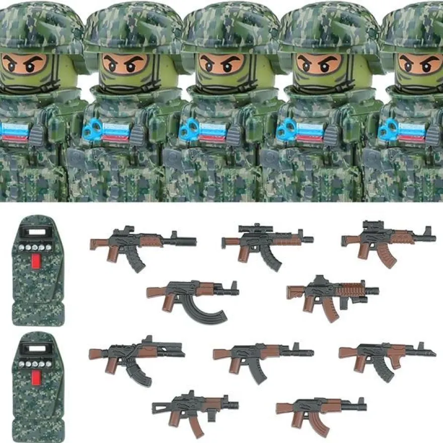 Stadtkommando Special-Forces Figuren SWAT Armee Soldat Schild Waffen Klemmbausteine
