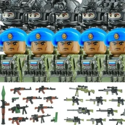 Stadtkommando Special-Forces Figuren SWAT Armee Soldat Schild Waffen Klemmbausteine