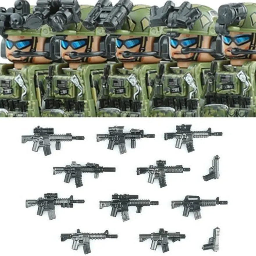 Stadtkommando Special-Forces Figuren SWAT Armee Soldat Schild Waffen Klemmbausteine