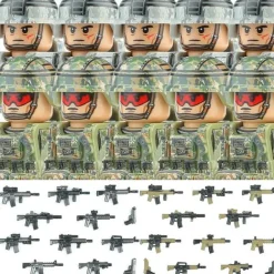 Stadtkommando Special-Forces Figuren SWAT Armee Soldat Schild Waffen Klemmbausteine