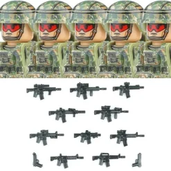 Stadtkommando Special-Forces Figuren SWAT Armee Soldat Schild Waffen Klemmbausteine