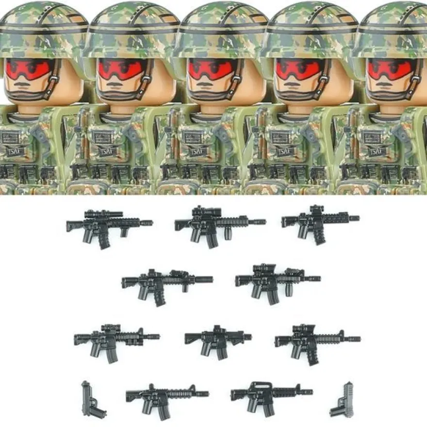 Stadtkommando Special-Forces Figuren SWAT Armee Soldat Schild Waffen Klemmbausteine