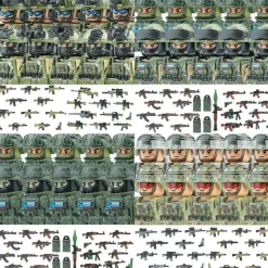 Stadtkommando Special-Forces Figuren SWAT Armee Soldat Schild Waffen Klemmbausteine
