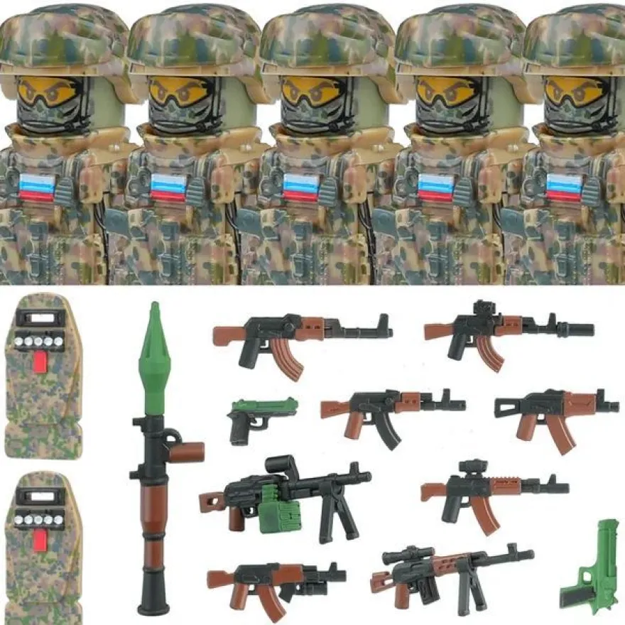 Stadtkommando Special-Forces Figuren SWAT Armee Soldat Schild Waffen Klemmbausteine
