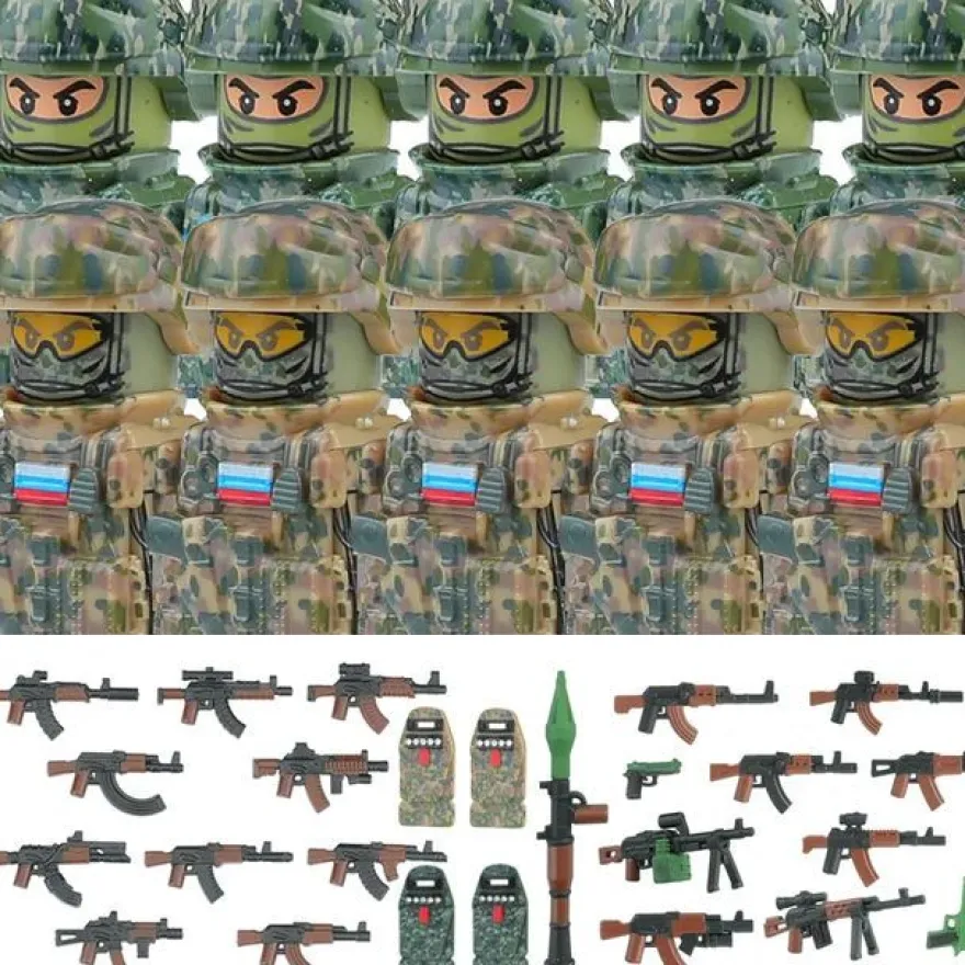 Stadtkommando Special-Forces Figuren SWAT Armee Soldat Schild Waffen Klemmbausteine