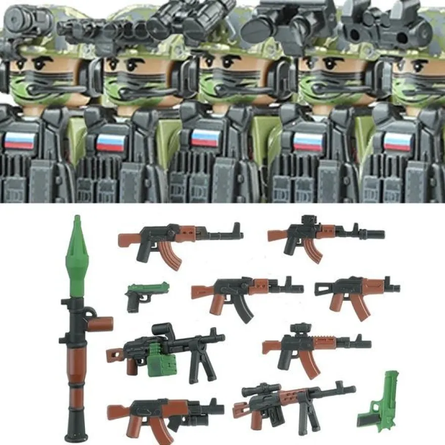 Stadtkommando Special-Forces Figuren SWAT Armee Soldat Schild Waffen Klemmbausteine