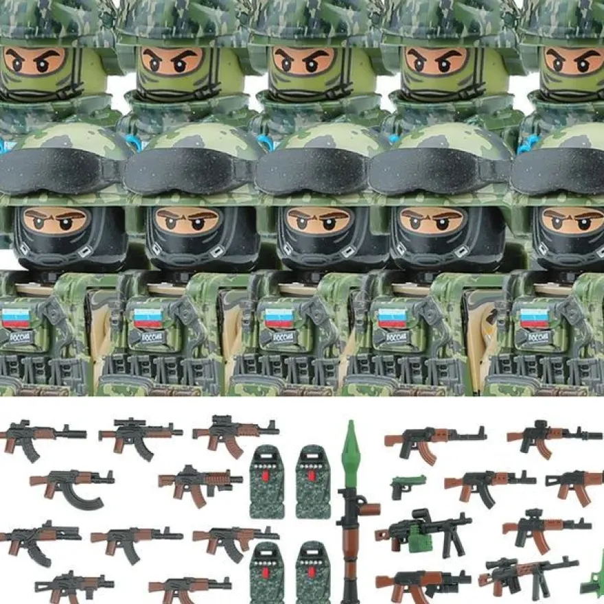 Stadtkommando Special-Forces Figuren SWAT Armee Soldat Schild Waffen Klemmbausteine