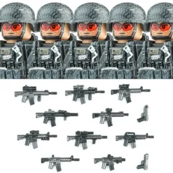 Stadtkommando Special-Forces Figuren SWAT Armee Soldat Schild Waffen Klemmbausteine