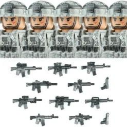 Stadtkommando Special-Forces Figuren SWAT Armee Soldat Schild Waffen Klemmbausteine
