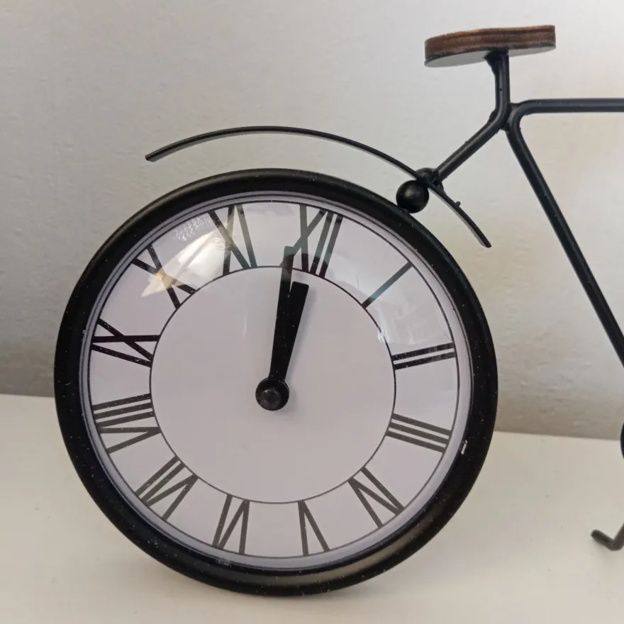 Standuhr Fahrrad Schwarz 23,5cmTischuhr Römische zahlen