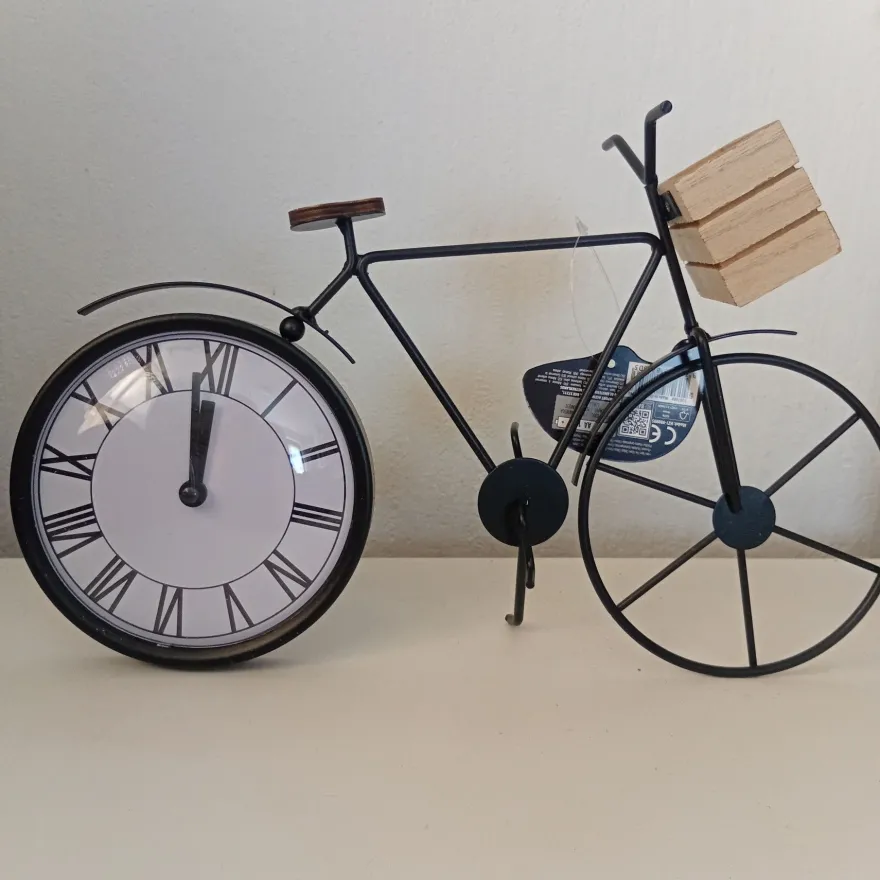Standuhr Fahrrad Schwarz 23,5cmTischuhr Römische zahlen