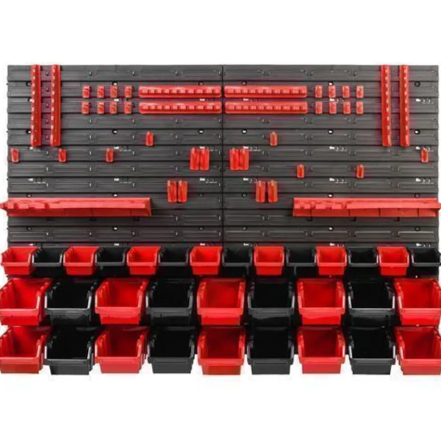 Stapelboxen Set 4x Wandregal Lagersystem 32 Boxen Halterungen 1152 mm x 780 mm