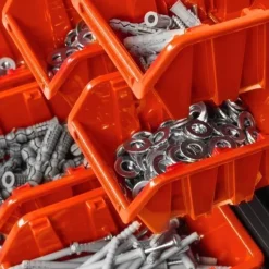 Stapelboxen Wandregal Box Sichtlagerkästen Schüttenregal Lagersystem 82 Boxen