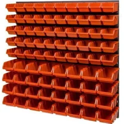 Stapelboxen Wandregal Box Sichtlagerkästen Schüttenregal Lagersystem 82 Boxen
