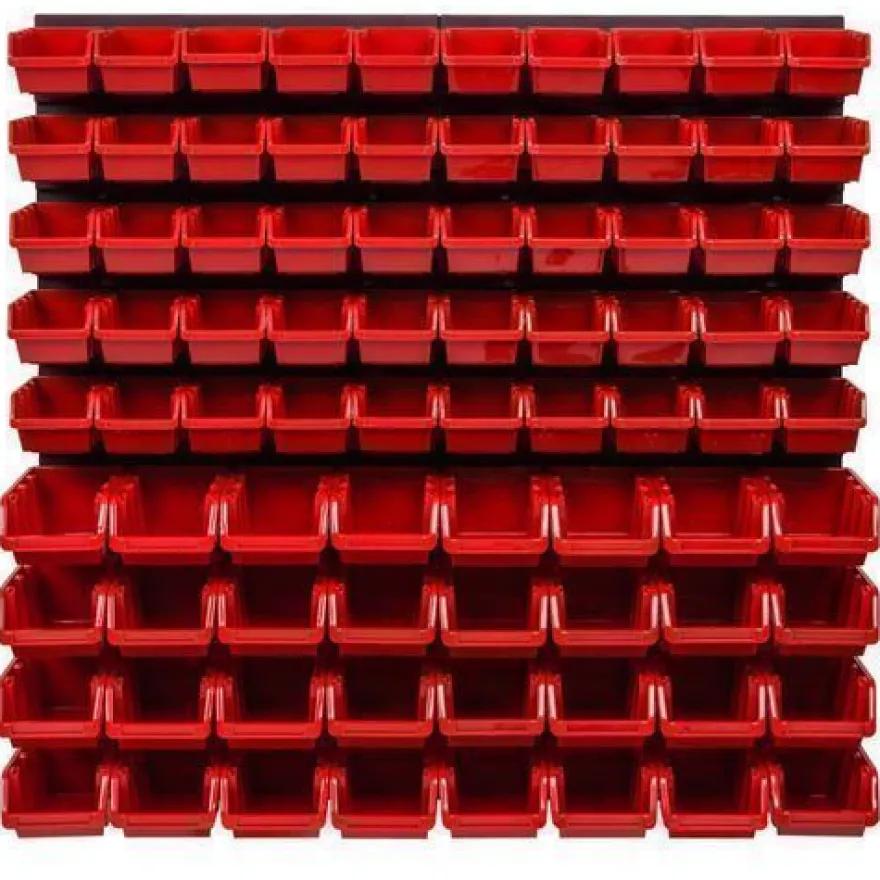 Stapelboxen Wandregal Box Sichtlagerkästen Schüttenregal Lagersystem 82 Boxen