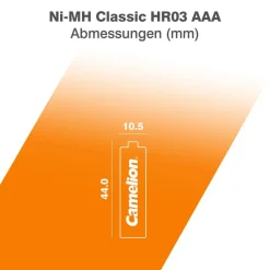 4 Stück Camelion Akku AAA aufladbar 900 mAh Accu NiMh 1,2V HR03