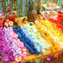24 Stück Hawaiian Blumenketten Lei Set Hawaiikette Luau Party Favors