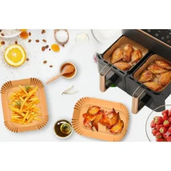 130 Stück Hivio Backpapier für Heißluftfritteuse COSORI 2 Kammern 8,5L