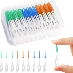 210 Stück Interdentalbürsten Silikon Zahnseide Reinigung Stick Zahnzwischenräume