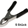 5 Stück Krokodilklemme McPower, 82mm, schwarz, 20A