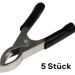5 Stück Krokodilklemme McPower, 82mm, schwarz, 20A