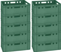 10 Stück Lagerkiste Box E2 grün 60x40x20 cm NEU Gastlando
