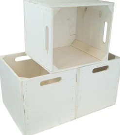 4 Stück Regalkiste weiß passend für Ikea Kallax und Expeditregale Regaleinsatz