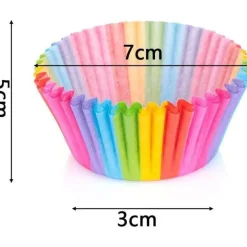200 Stück Regenbogen Cupcake Liner Muffinförmchen Papier Backformen
