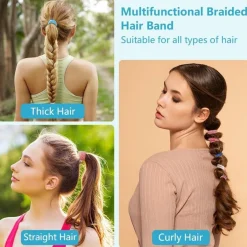 15 Stück Schwarze Elastische Haarbänder Zopfgummi für Damen, Mädchen