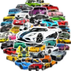 50 Stück Vintage Auto Aufkleber Set - Wasserdichtes Vinyl für Laptops, Autos