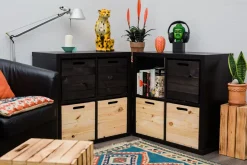 4 Stück Weinkiste Natur passend für Ikea Kallax und Expeditregale Holzkiste Regalk
