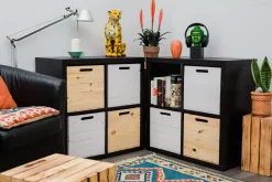4 Stück Weinkiste Natur passend für Ikea Kallax und Expeditregale Holzkiste Regalk