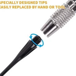 500 Stück WIN. MAX Dartspitzen 2BA Schwarz Plastik softdart Spitzen