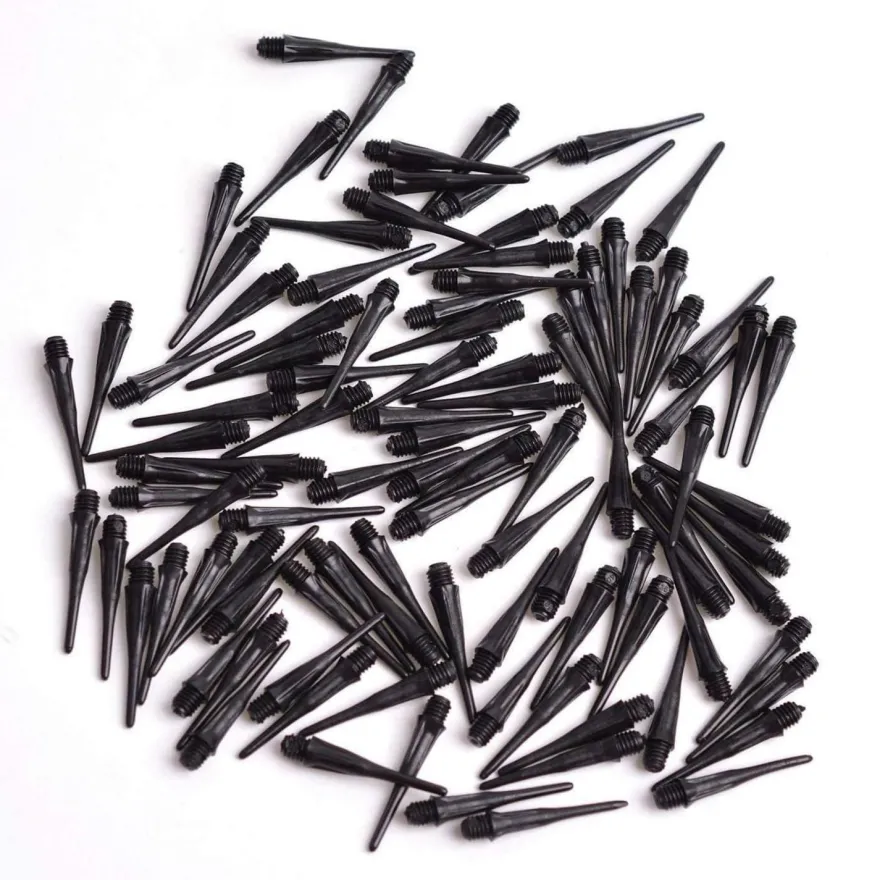 500 Stück WIN. MAX Dartspitzen 2BA Schwarz Plastik softdart Spitzen
