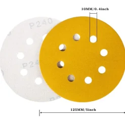 Stebruam 125mm Schleifpapier Klett Set, 50 Stück Mix Körnung für