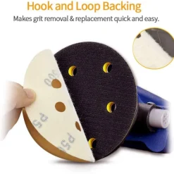 Stebruam 125mm Schleifpapier Klett Set, 50 Stück Mix Körnung für