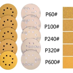 Stebruam 125mm Schleifpapier Klett Set, 50 Stück Mix Körnung für