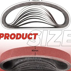 Stebruam Schleifband 40x760 mm, Körnung 150, 12 Stück