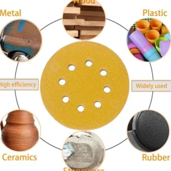 Stebruam 100 Stück Schleifpapier 125mm Klett 120 Körnung für Exzenterschleifer