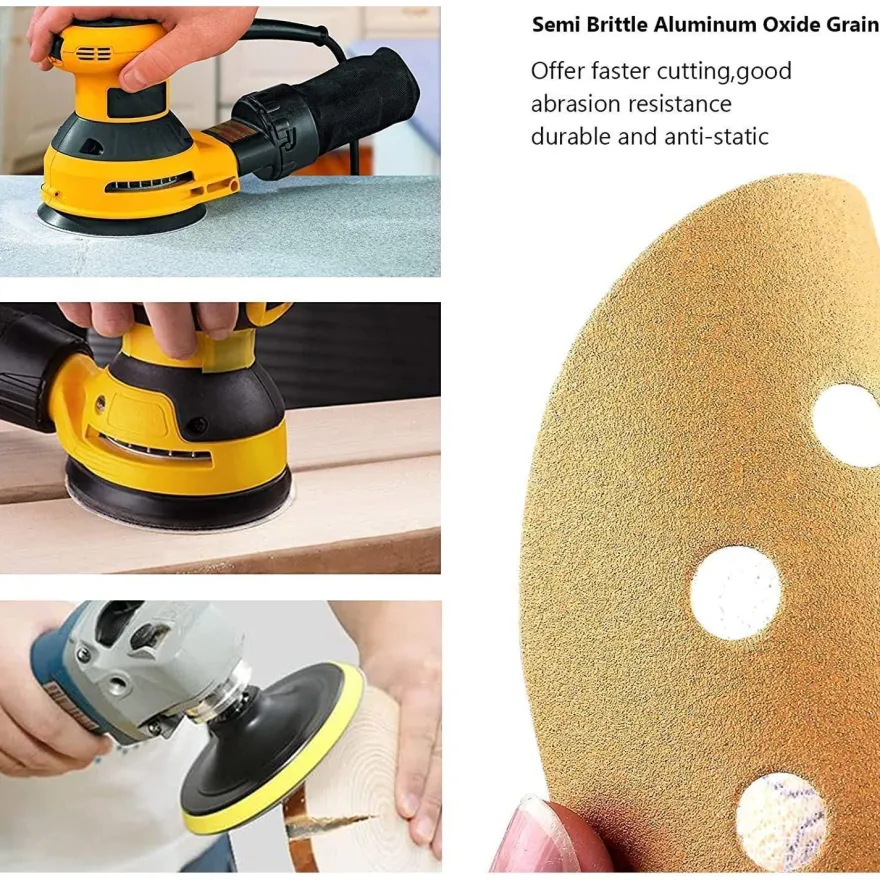 Stebruam 100 Stück Schleifpapier 125mm Klett 120 Körnung für Exzenterschleifer