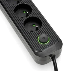 Steckdosenleiste Schwarz 4 Steckdosen 3m Verlängerungskabel mit 4xUSB Schalter Erdung