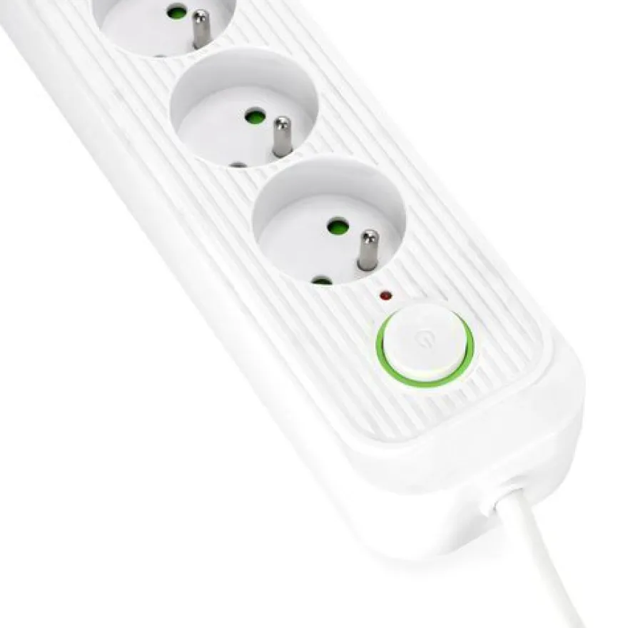 Steckdosenleiste Weiß 4 Steckdosen 3m Verlängerungskabel 4xUSB Schalter und Erdung