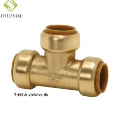 Steckfitting Messing T-Stück, 15-22mm, gleich oder reduziert, Tectite T130
