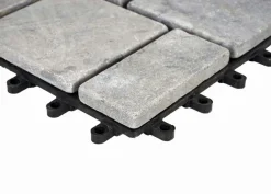 Steinfliese HWC-K70, Bodenfliese Steckfliese Naturstein, 11x je 30x30cm = 1m²