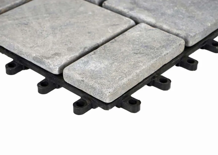 Steinfliese HWC-K70, Bodenfliese Steckfliese Naturstein, 11x je 30x30cm = 1m²