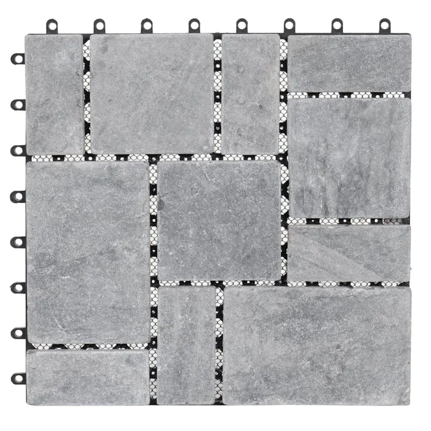 Steinfliese HWC-K70, Bodenfliese Steckfliese Naturstein, 11x je 30x30cm = 1m²