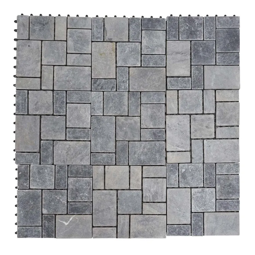Steinfliese HWC-K70, Bodenfliese Steckfliese Naturstein, 11x je 30x30cm = 1m²