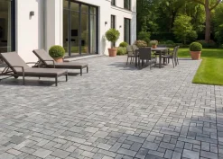 Steinfliese HWC-K70, Bodenfliese Steckfliese Naturstein, 11x je 30x30cm = 1m²