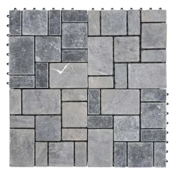 Steinfliese HWC-K70, Bodenfliese Steckfliese Naturstein, 11x je 30x30cm = 1m²